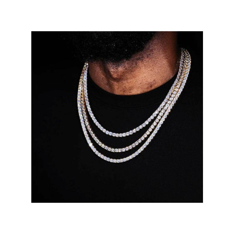 5mm European and American New Hip Hop Jewelry Zircon Necklace Men's Fashion Brand Personalized Accessories Chain Men's Necklace