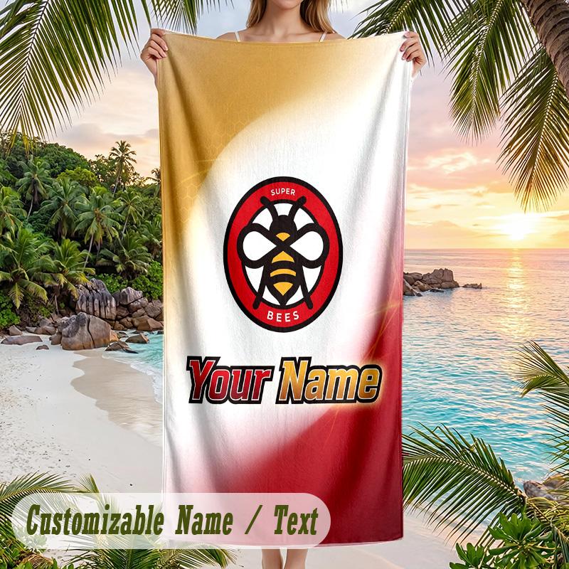 Beach Towel Brentford Football Print Custom Name Text Soft Towel for Swimming Pool
