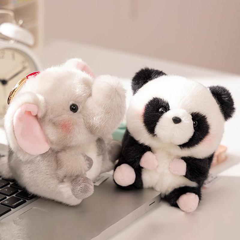 Cute Cartoon Panda Plush Toy Pendant Keychain Kawaii Stuffed Animals Keychain Novelty Backpack Decoration Accessories Gifts