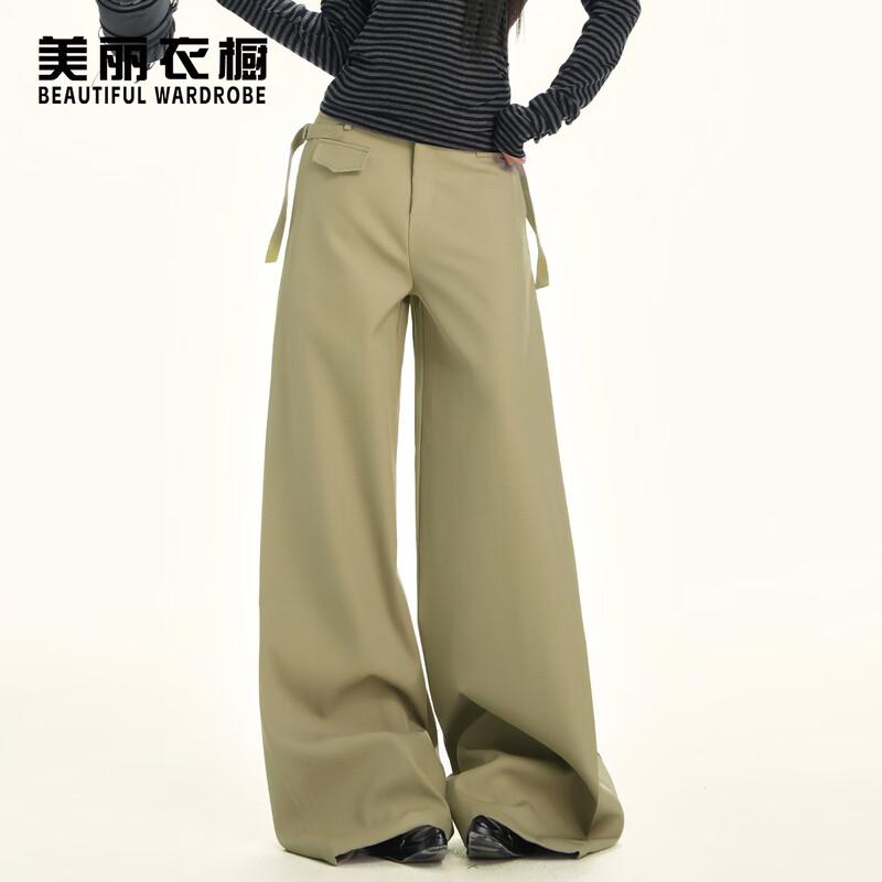 Beautiful Wardrobe Women's High-Waist Wide-Leg Draped Commuter Trousers