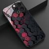 Geometrický voštinový design Potisk Tvrzené sklo Pouzdro na telefon Pro iPhone 11 12 13 14 15 16 17 Pro Max 17 Air 7 8 Plus XS X XR Kryt