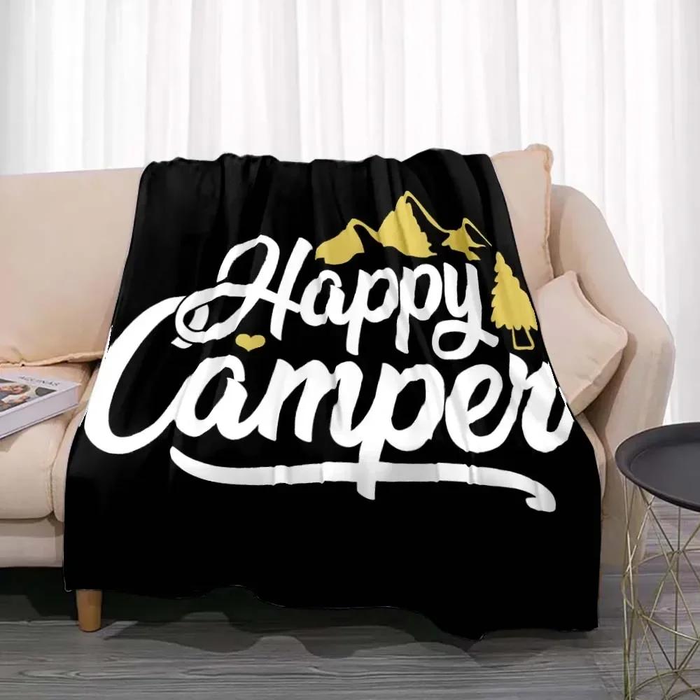 

Модное одеяло Лето Счастливый кемпер Кемпинг Плед Кровать Диван Офис Кондиционер Мягкий Отдых Путешествия Настраиваемый Плед 30x40in