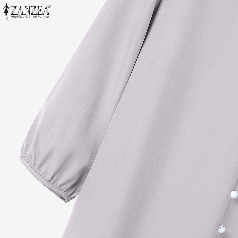 ZANZEA Women 3/4 Sleeve Blouse and Shorts Summer Two Piece Suit Sets