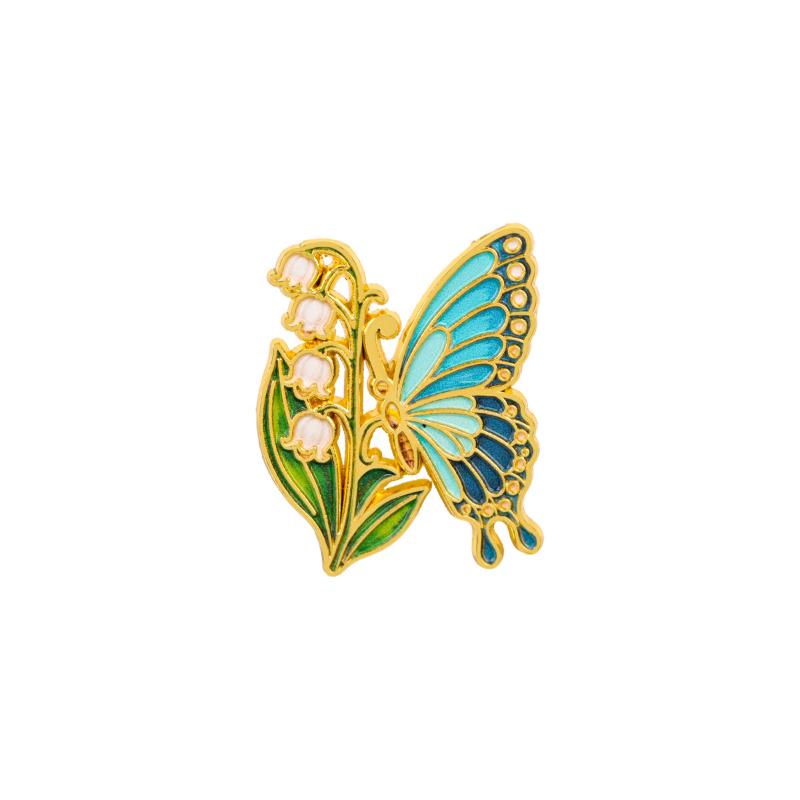 1/6Pcs Vintage Floral Butterfly Brooch Colorful Insect Enamel Pin Set For Coat Collar Lapel Pins Metal Badges Jewelry Gift