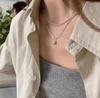 Stainless Steel Double Necklace Simple Double Chain Casual Snake Chain Silver Stylish Women Gift Present Daily Jewelry [Mesaro]