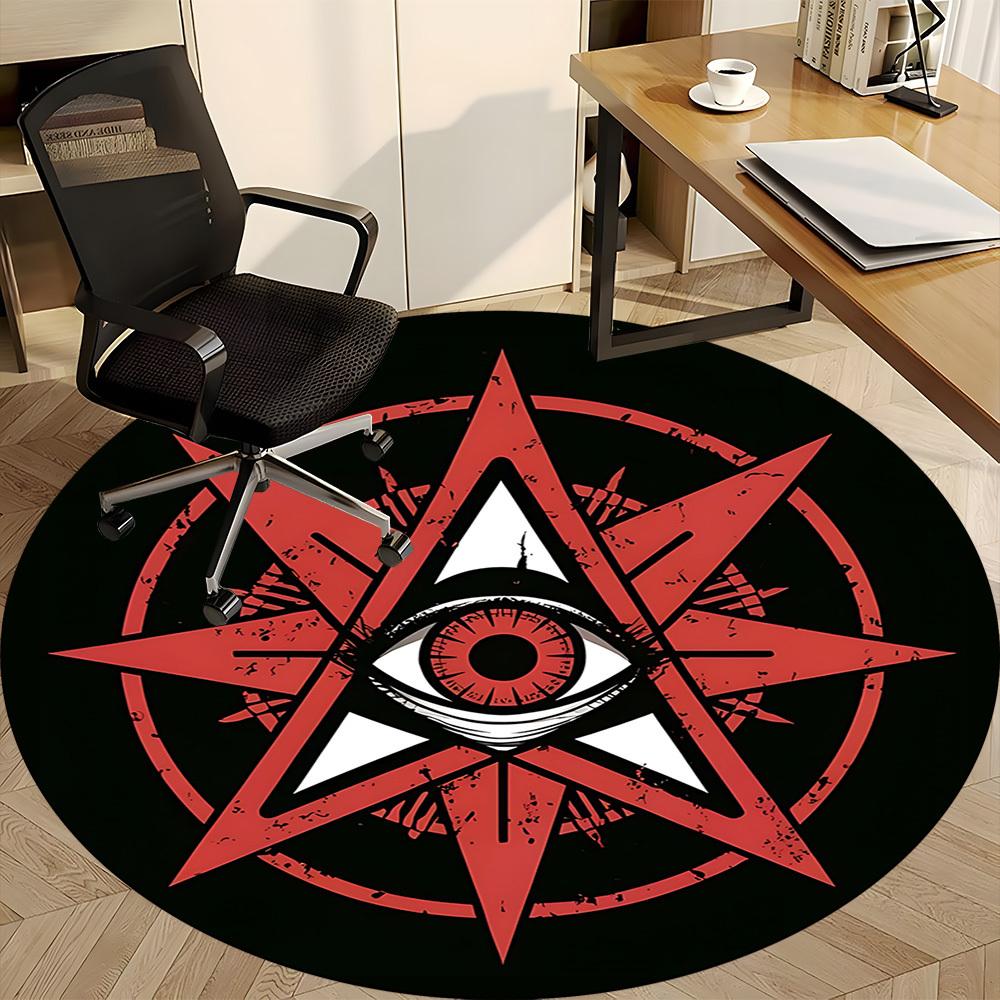 1pc Eagle Eye Symbol Office Round Area Rug, Under Office Chairs Bedroom Living Room Home Decor, Room Deco, Available In Various Sizes