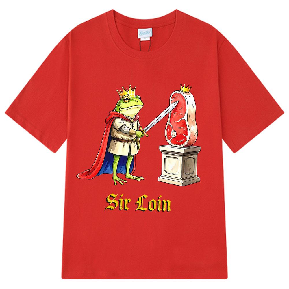 Sir Loin Ritter Lustiges Frosch Meme Shirt für Unisex Damen Mode T-Shirts Sommer Kurzarm Baumwolle Locker Lässig Hiphop T-Shirts