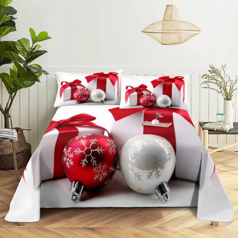 Santa Claus Three Piece Bedding Reindeer Christmas Decoration Quilt Cover