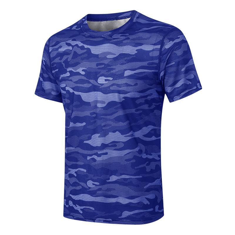 IELGY Quick-drying Camouflage Sports T-shirt Breathable Men Short Sleeve Loose Top Running
