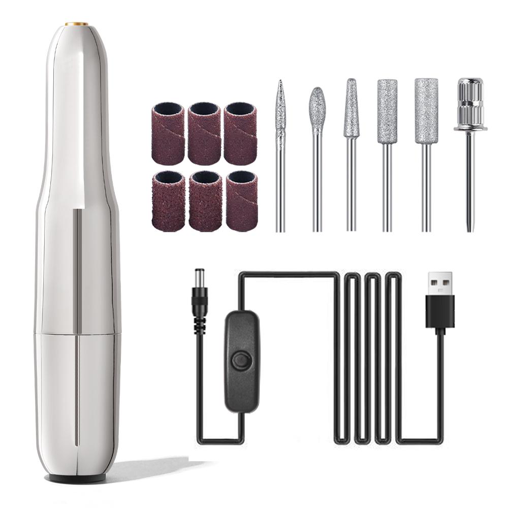 Electric Nail Drill Machine USB Nail File Pen Grinder for Nail Art Manicure Pedicure Polishing Kit Suitable For Filing Nails