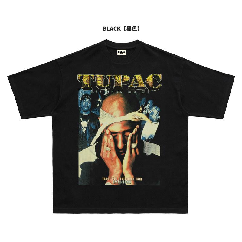 2026 Summer New 2PAC HighQuality HipHop Street Comfortable Mens Roundneck Printed TShirt S