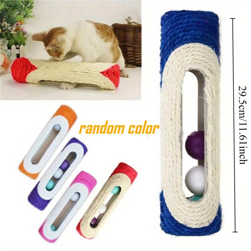 

Игрушка для котенка Кошка Длинная катающаяся сизалевая когтеточка Интерактивная игрушка Принадлежности для домашних кошек Игрушка с перьями с 3 роликовыми шариками Цвет случайный Random color