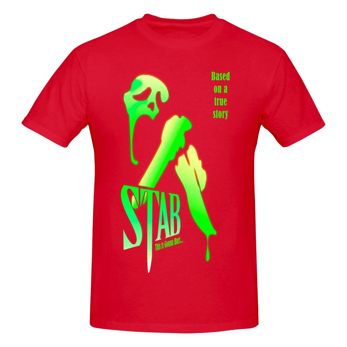 Funny Stab from The Scream Movie Perfect Gift Unisexs Tshirt Printed Tops are loose and slim fit Womens Tshirts S