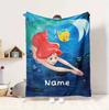 Custom Name Undersea Adventure Flannel Blanket Throw Blanket Soft Warm Sofa Bed Home Decor Unique Gift
