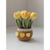 Handcrafted Crochet Tulips In Pot Dashboard Ornament Everlasting Fabric Flowers Bonsai Arrangement Vehicle Decor Accessory Handmade Yarn Potted