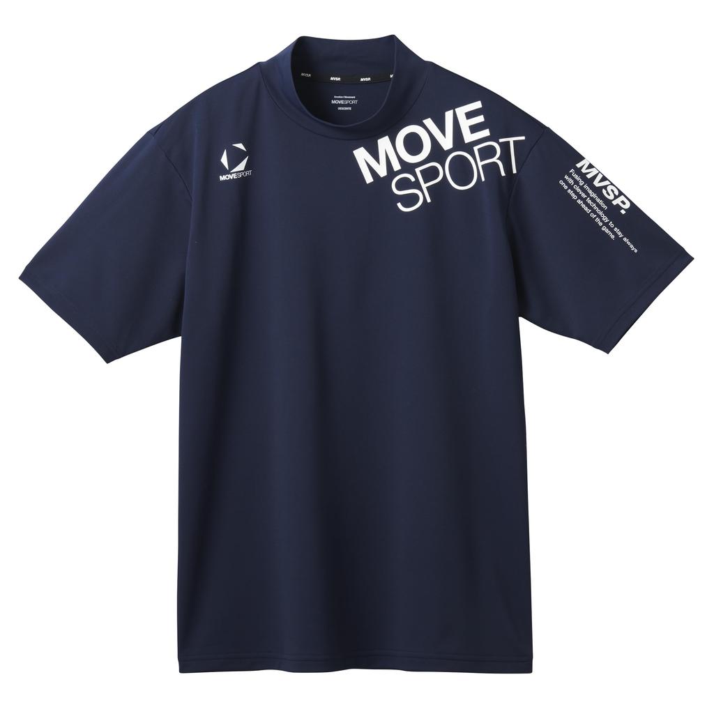 Move Sports EXcDRY Pique Mock Neck Short Sleeve by Descente NV00 Men's High-Gauge Shirt, Breathable, Golf, (ST5SHTZ5MB)