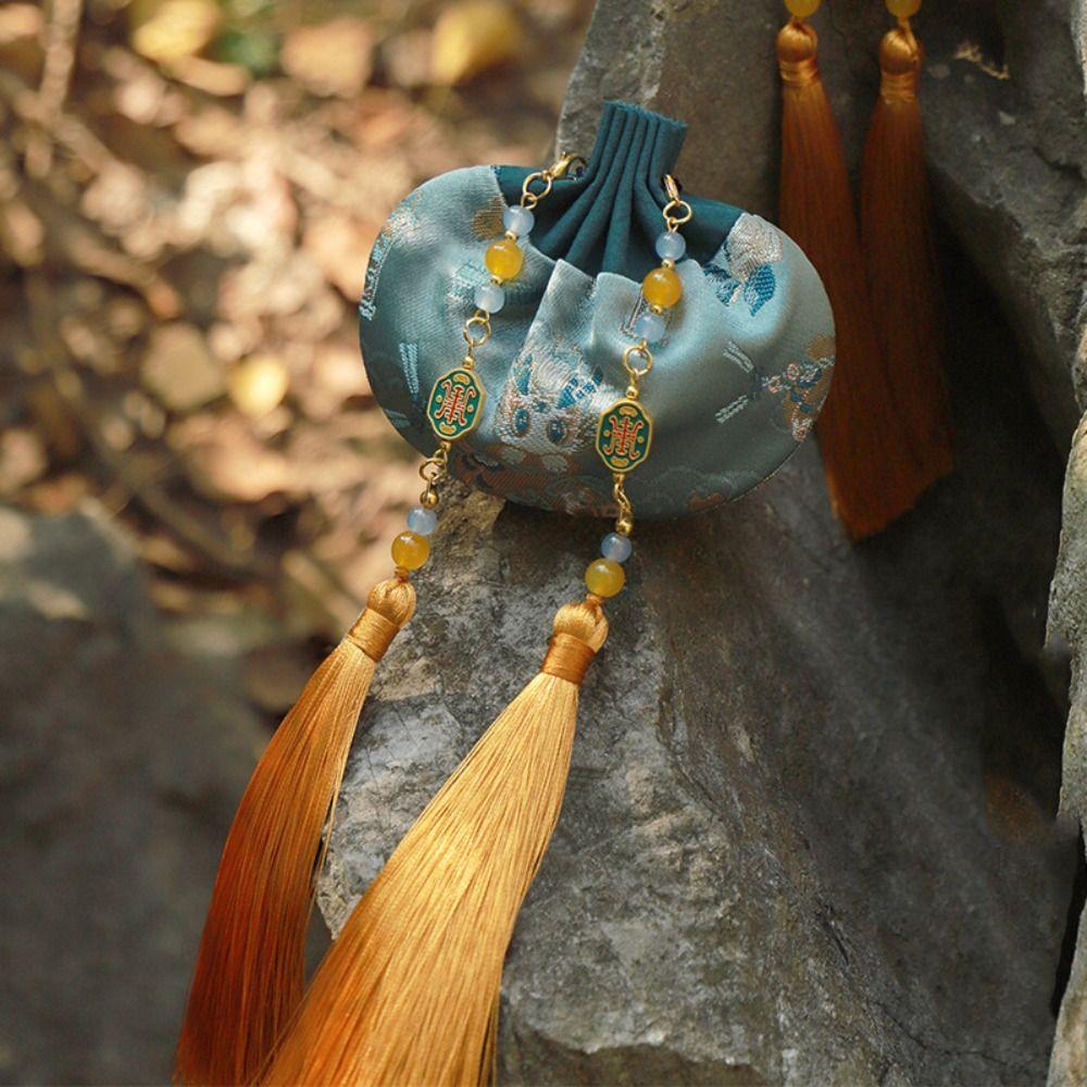 Embroidery Tassel Storage Sachet Empty Hanging Pouchperfume Bag  Blessing Gift