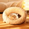 Cat Sleeping Bag Winter Pet Nest Mat Indoor Warm Semienclosed Soft Plush Cat Sack Puppy Kitten Warm Cat Bed