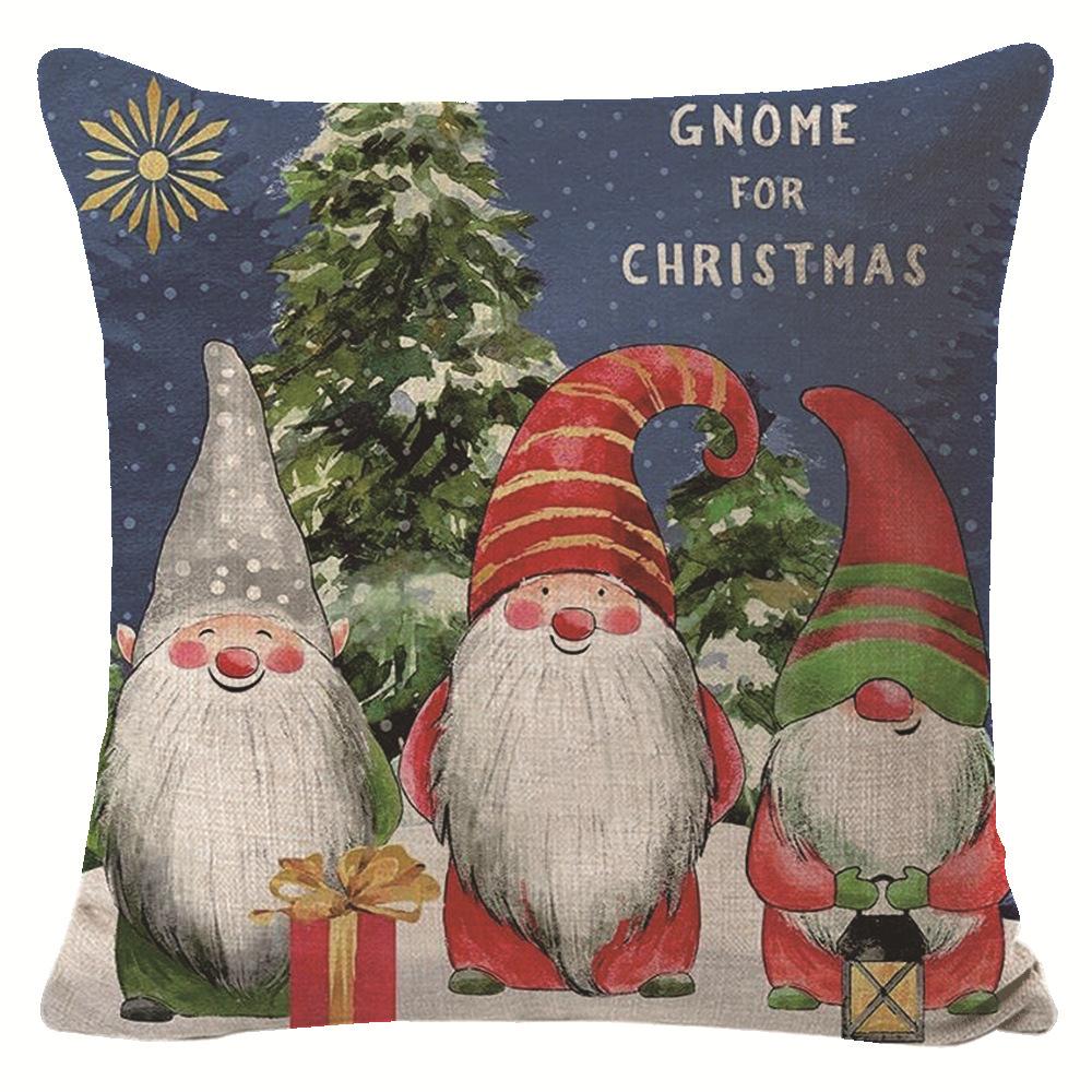New Snowman Pillow Cover Christmas Print Decorative Cushion Cover Bedside Sofa Linen Pillow