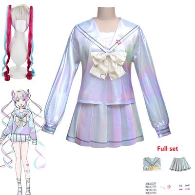 Hra NEEDY GIRL OVERDOSE KAngel Cosplay Kostým Lolita Dívky Námořnický Oblek Uniforma Šaty Halloween Karneval Anime Školní Oblečení