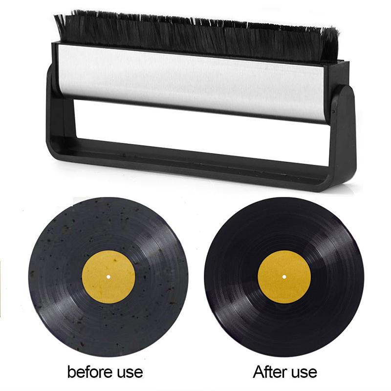 LP Vinyl Record Player Cleaning Brush Records Player Anti-Static Handle Carbon Fiber Brush Phonograph Turntables Plastic Brushes