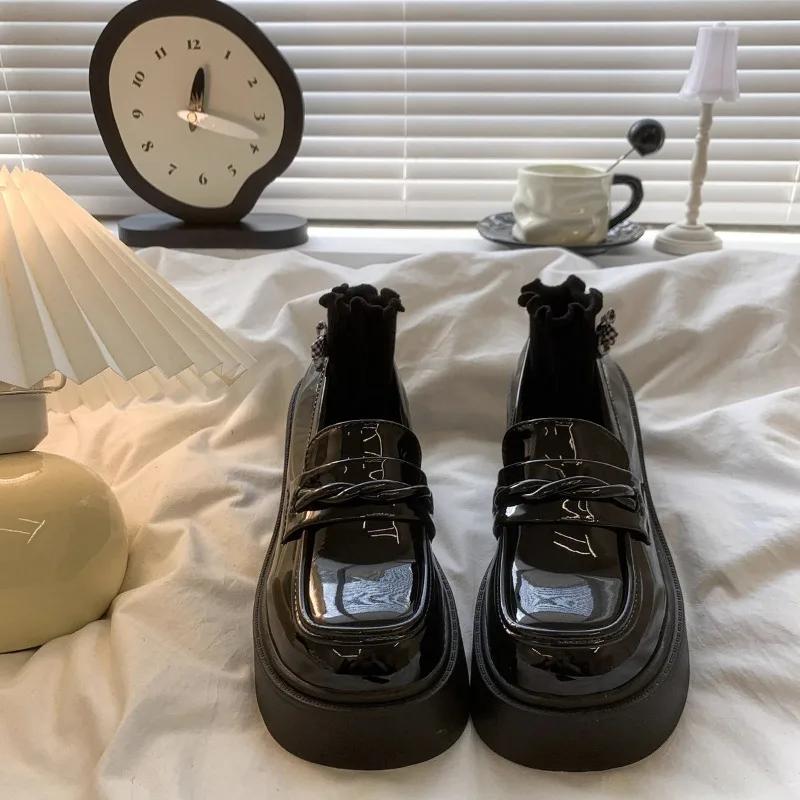 Fashion Japanese Style Girl's Mary Jane Shoes 2024 Autumn New Thick Heel Platform Women's Pumps Retro Round Toe College Uniform Shoes