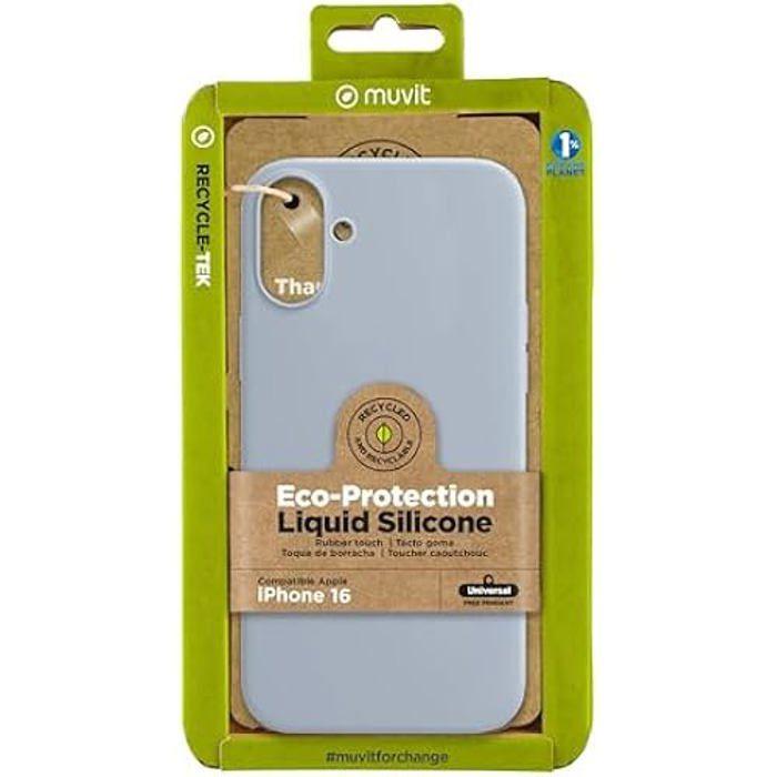 

Чохол - MUVIT - iPhone 16 - Рідкий силікон - Легкий дизайн - Блакитний синій