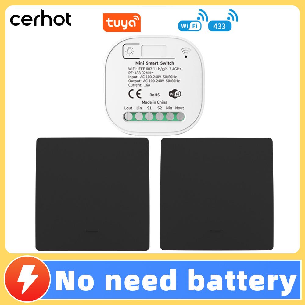 Tuya Graffiti ZigBee Smart WiFi Selbstversorgender Kabelloser Lichtschalter