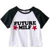 European and American women's clothing spring and summer new ins letter I love ME printed short slim-fitting short-sleeved T-shirt