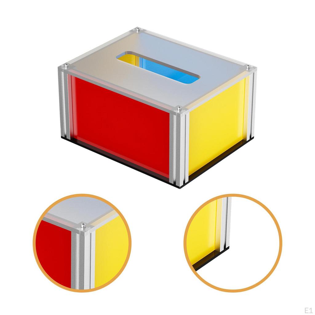 Tissue Box Cover Facial Paper Case Portable Acrylic Holder Napkin Dispenser for Vanity