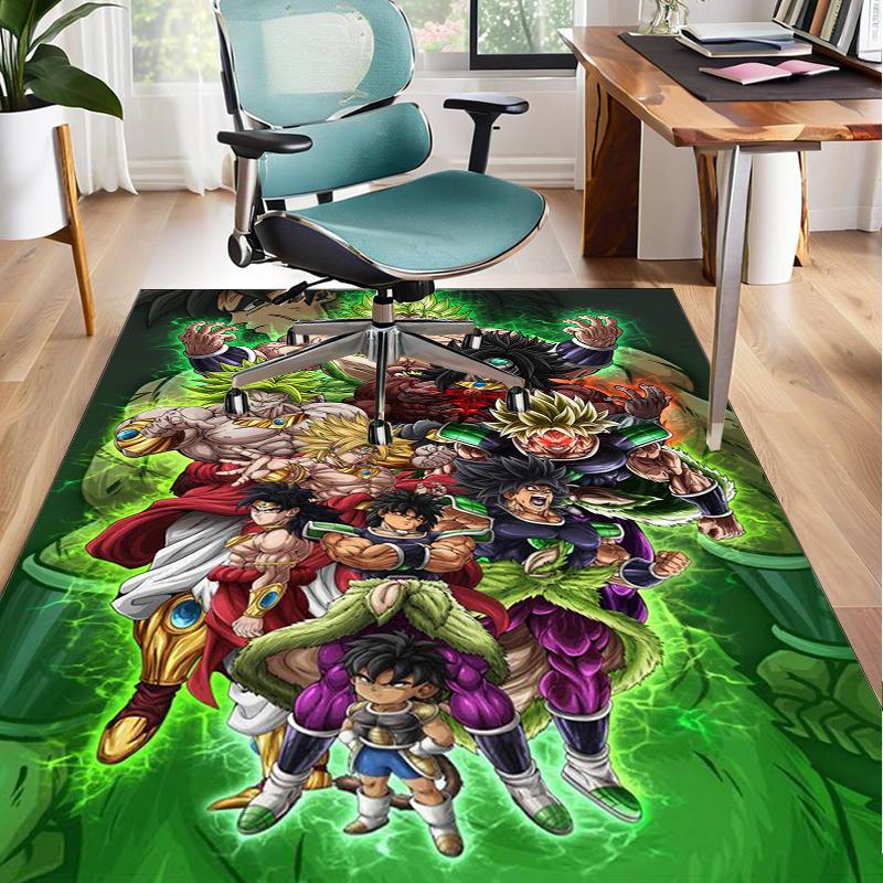 Goku Anime Office Rug Chair Mat, Game Carpet, Suitable for Front Door, Bedroom, Living Room, Desk, Holiday Gift
