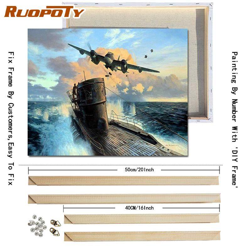 RUOPOTY Diy Painting By Numbers Landscape Modern Wall Art Picture Hand Painted Oil Painting For Wall Decoration 40x50cm With DIY Frame