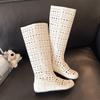 Fashion Long Boots for Women Flats Winter Designer Shoes Fashion Knee High Winter Boots 2025 Dress New Goth Chelsea Botas Para Mujer