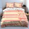 Striped pattern, bows, lace. Bedding sets Duvet cover sets Duvet covers Pillowcases(1 * Duvet Cover 2 * Pillowcases without duvet insert)