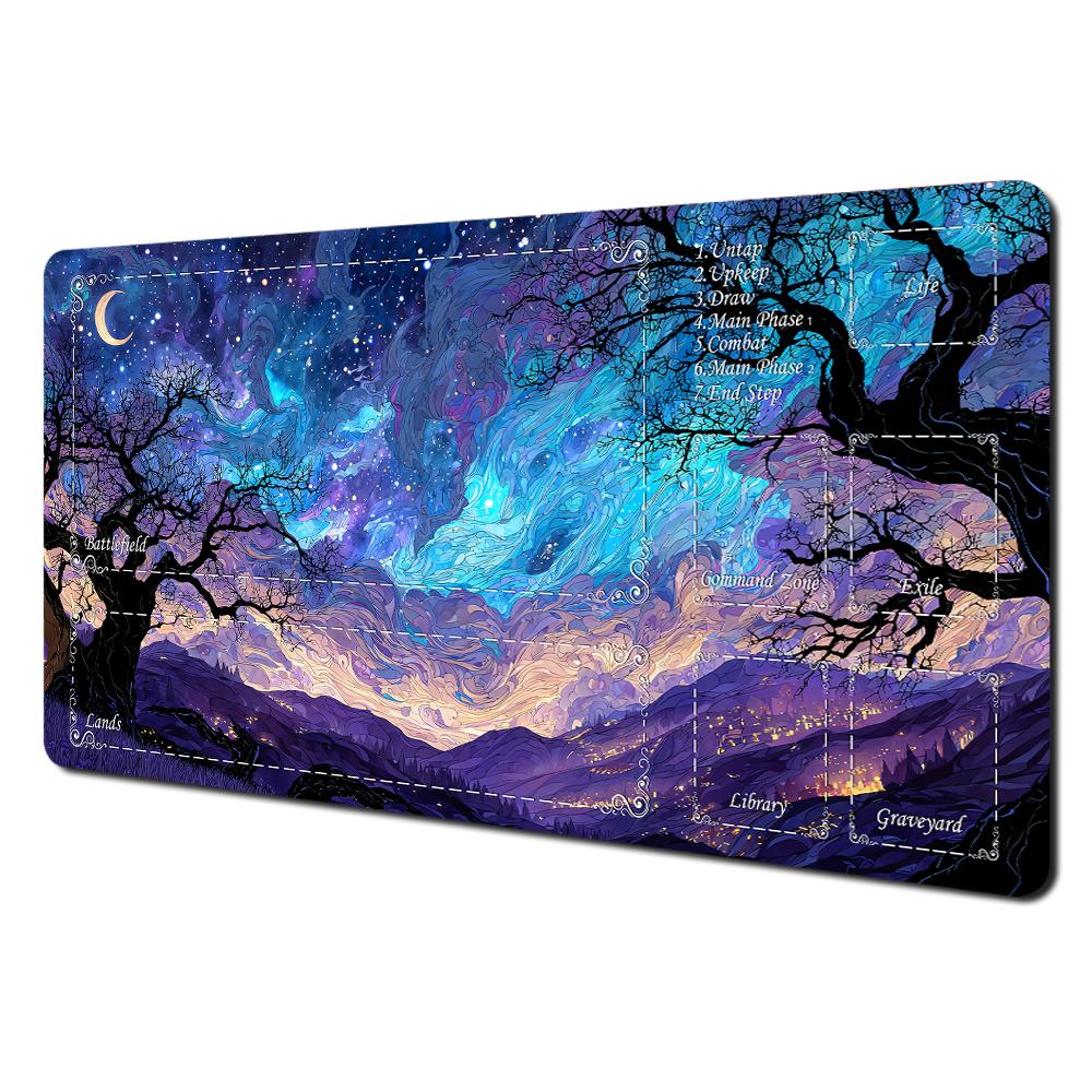 Mysterious Forest Secret Realm Mtg Playmat Magic Card Battle Mat NonSlip Durable Stitched Edge Tabletop Playmat