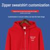 Custom Logo Embroidered Hooded Zip-Up Sweatshirt for Group Events and Class Reunions