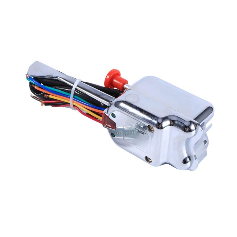 ABLZ-12V Universal Chrome Street Hot Rod Turn Signal Switch For Ford For Buick Car Accessories