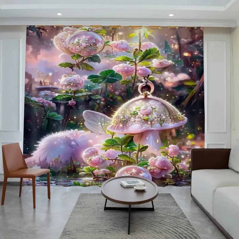 Vorhang Schlafzimmer Hochverdunkelnd Vorhang Trend Mädchen Rosa Traum Garten Schloss Muster Vorhänge Zuhause Wohnzimmer Verdunkelungsvorhang Heiß