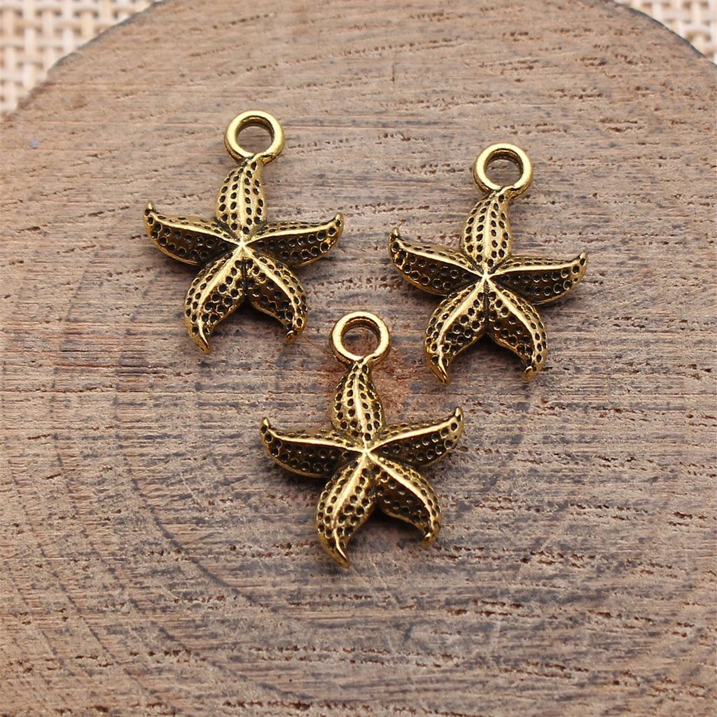Seestern Meeres-Charms Kollektion Tier-Charms Für Strand-Thema DIY Armband Halskette Schmuckherstellung Zubehör Für
