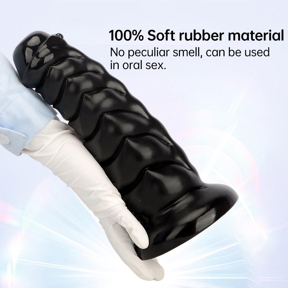 Giant PVC Anal Plug with Suction Cup Large Size Spiral Butt Plug Beads Anus Expander Masturbator Sex Toy