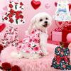 Hundedruck Kleid Kleidung Rosa Schleife Kleid Hund Katze Liebe Ballon Dünnes Kleid Urlaubsfeier Valentinstag Festival Verkleidungszubehör