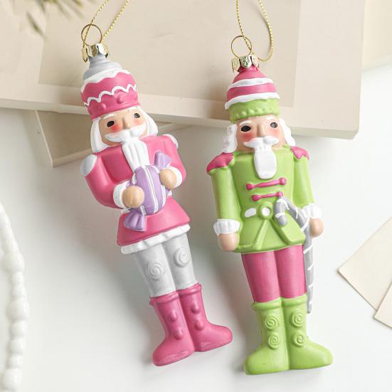 Nutcracker Puppet Pendant Christmas Decoration Soldier Wooden Hanging Ornaments Xmas Tree Figure Toy Fireplace Entrance Decor