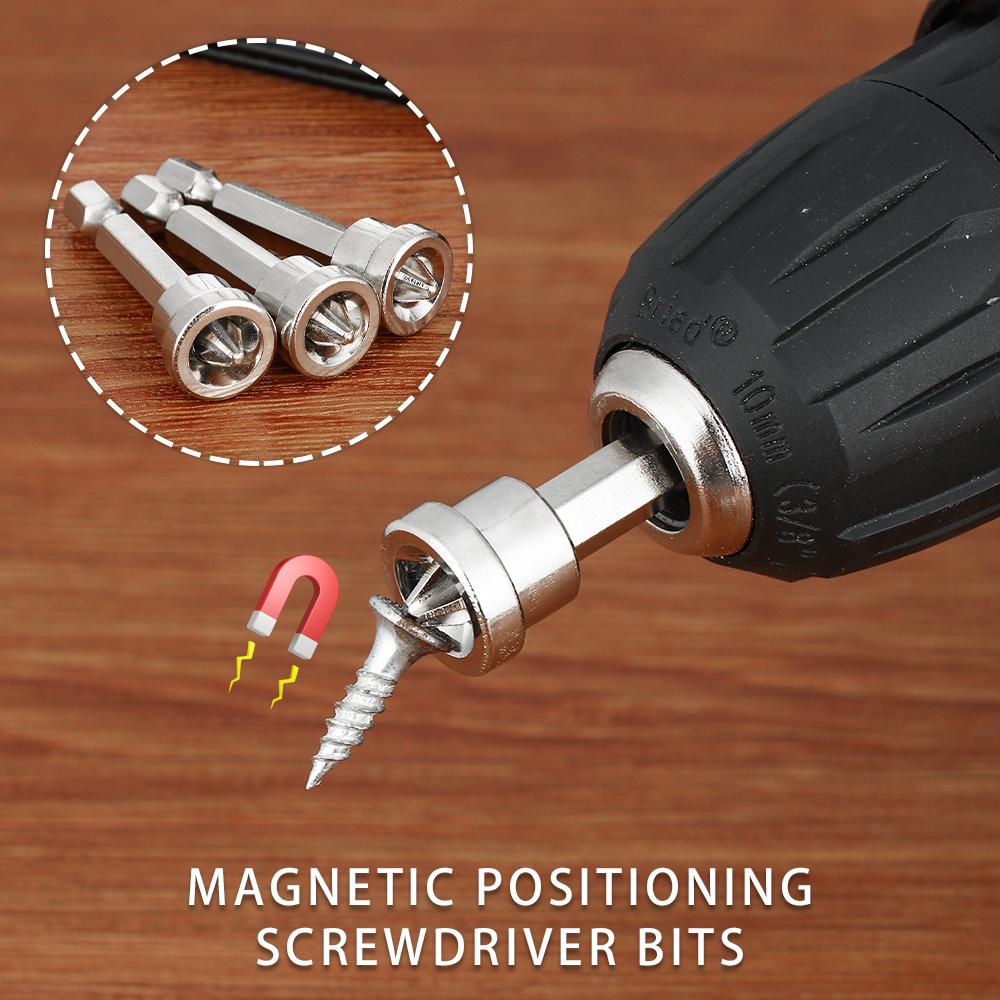 Woodworking Batch Head Magnetic Positioning Screwdriver 25mm/50mm Positioning Bits Screw Nutdrivers