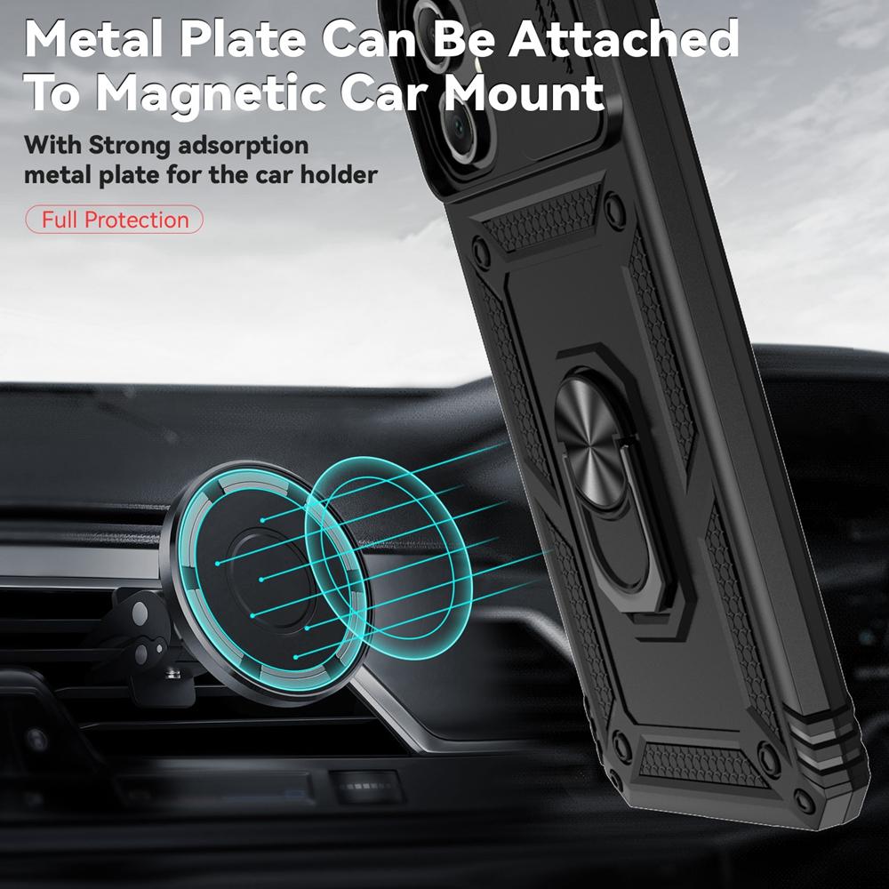 For Samsung Galaxy A07 Case Car Magnetic Ring Stand Armor Phone Cases for Galaxy A07 A 07 GalaxyA07 Slide Lens Protection Cover