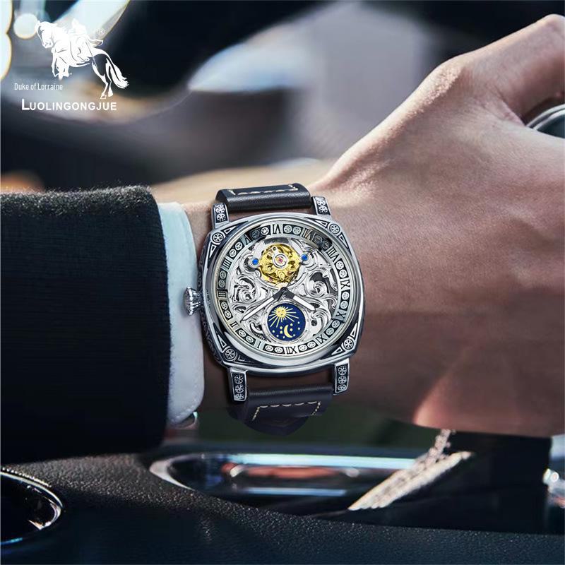 

Мужские автоматические часы Duke of Lorraine 8838 с дизайном Солнца, Луны и звезд