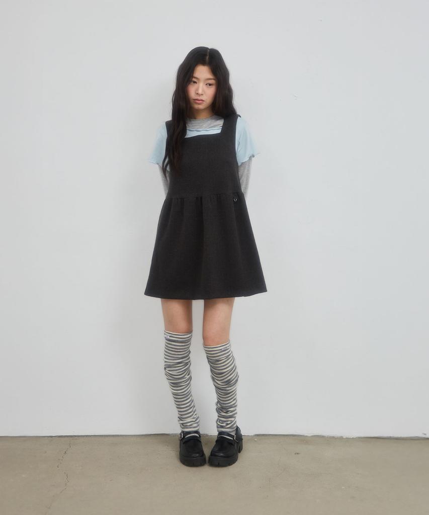 Leteoli Square Neck Sleeveless Dress_Charcoal