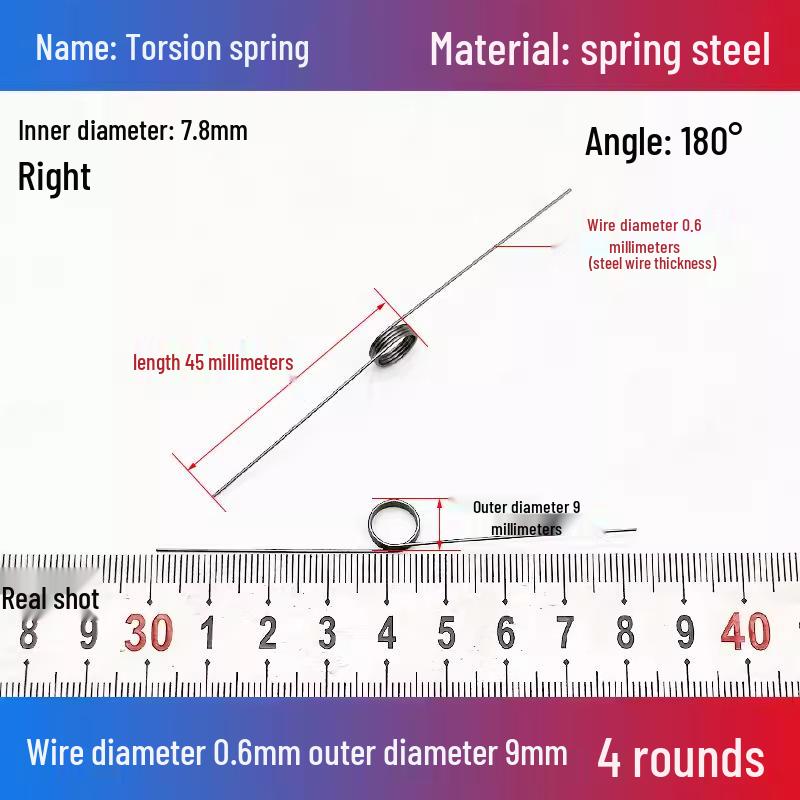 Torsion Spring Steel 0.3-3.0 for 90/180° Clip Trash Can