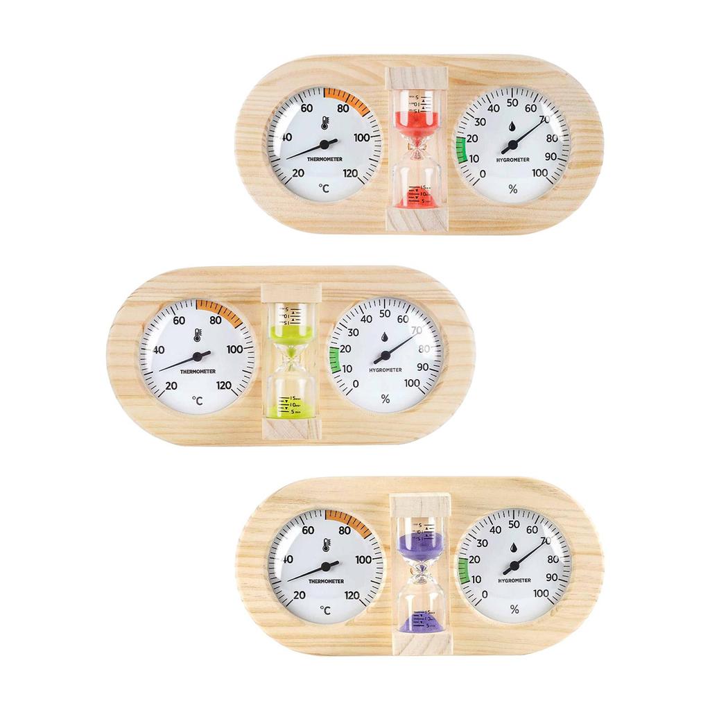 Sauna Thermometer Hygrometer and Timer Temperature Humidity Gauge Equipment Household Easy Read 3 in 1 for Home Hotel Indoor