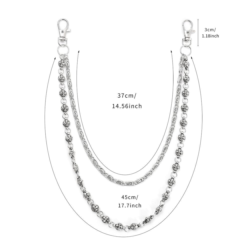 A Harajuku-Style Street Hip-Hop Denim Chain, Personalized Punk-Style Double-Layer Waist Chain, Unisex Accessory