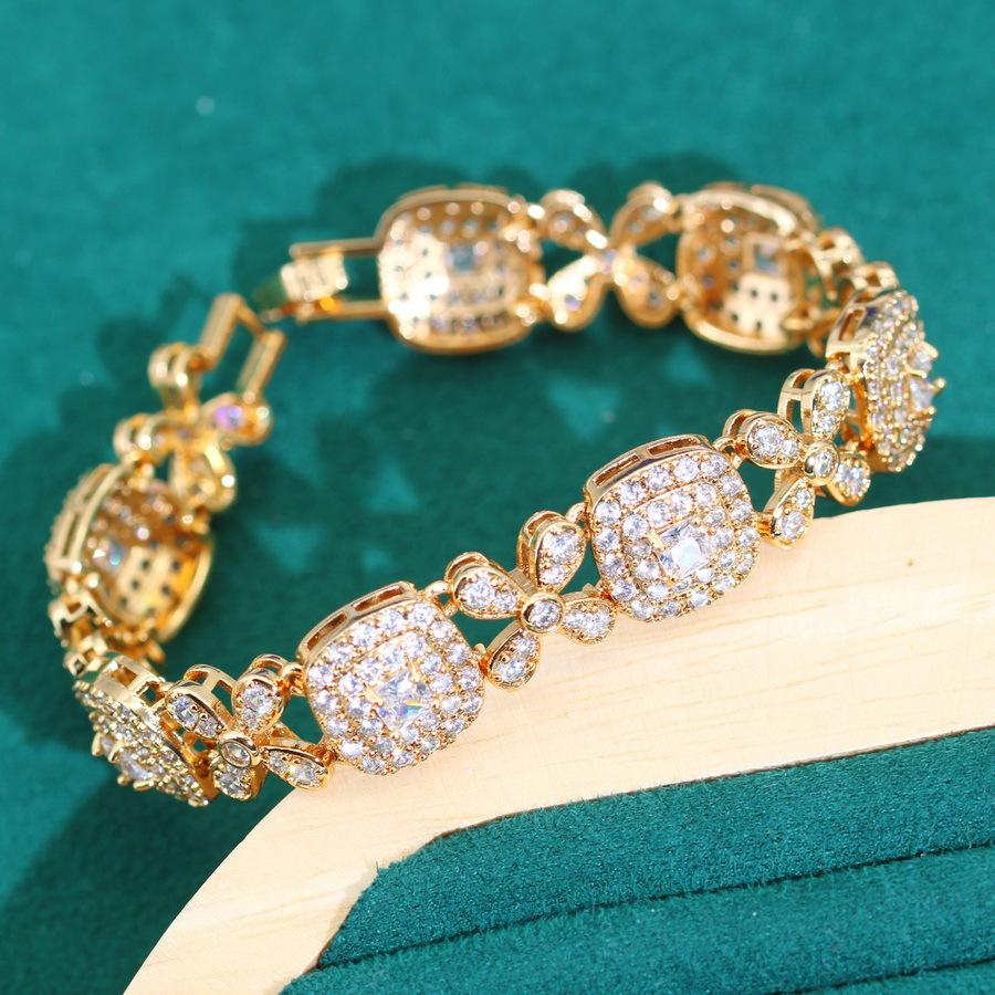 

Европейская и североамериканская мода изысканные ювелирные изделия из циркония с сапфировым блеском бриллиантовое покрытие белый женский браслет